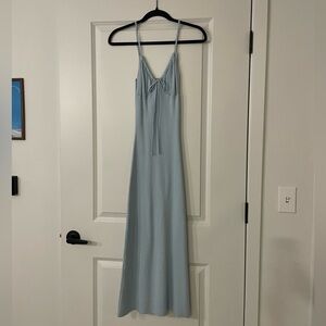 Light Blue Maxi Dress with Tie Front